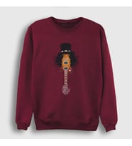 Presmono Unisex Bordo Guitar Guns N' Roses Slash Sweatshirt 39957tt (Bordo)