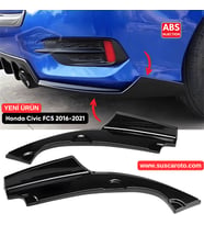Honda Civic FC5 2016-2021 Uyumlu Arka Flap Ek Kanatlı ABS Plastik Piano Black Arka Tampon Bıçak