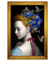 Kadın Motifli Kanvas Tablo 50 x 70 cm Gold Çerçeve