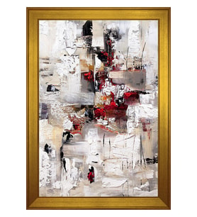 Soyut Şekiller Motifli Kanvas Tablo 80 x 110 cm Gold Çerçeve