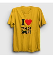 Presmono Unisex Sarı I Love Taylor Swift T-Shirt 311197tt (Sarı)