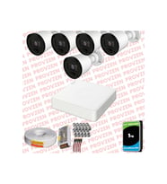 Provzen RV Hikvision 5 Kameralı Full HD 20mt Gece Görüşlü Güvenlik Kamerası Olay Anında bildirim