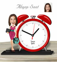 Kişiye Özel Ahşap Saat-Öğretmen Kadın-2
