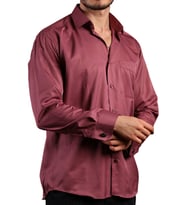 Mürdüm Rahat Kesim Micro Kumaş Kol Düğmeli Regular Fit Erkek Gömlek - 190-23