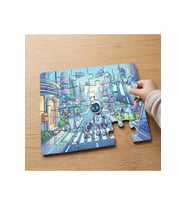 Fütüristik Şehir - Robotlar Tasarımlı 24 Parça Ahşap Çocuk Puzzle