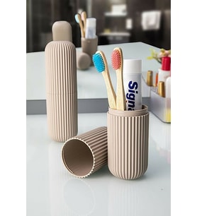 Çizgili Seyahat Kutusu  Makyaj Takı Organizeri Mini Saklama Kutusu Karışık Renk 19 x 6 cm (Çok Renkli)