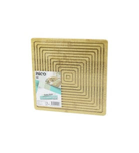 Kare Çift Taraflı=düz - Kanallı Ahşap Bambu Sunum Tepsi 28X28CM