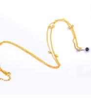 Chavin Zincirli Bele Bağlamalı Taşlı Çelik Göbek Piercing en43sr