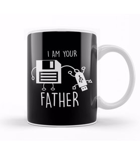 Cute & Funny USB Floppy Disk I Am Your Father Pun Kupa Bardak Porselen