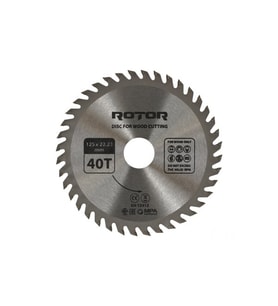 Daire Testere Bıçağı ROTOR 125*22,23 40T Ahşap kesme diski (Gümüş)