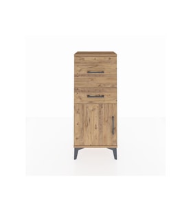 Arges Komodin Tek Raflı 2 Çekmeceli Tek Kapaklı 44x30x106 Çam-Çam