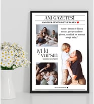 Kişiye Özel Anı Gazeteli Tablo, Anı Gazetesi Ahşap Çerçeveli Tablo, , Anneler Günü Özel , Sevgililer Gününe Özel