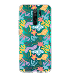 Xiaomi Redmi 9 ile Uyumlu 1mm Kapak Memphis Desen Tasarımlı Şeffaf Silikon Kılıf