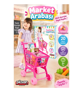 07 608 Pilsan Pratik Pembe Market Arabası (meyve ve sebze)
