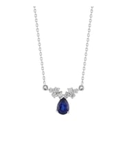 1,02 Karat Pırlanta Safir Kolye (Beyaz)