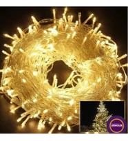 Yılbaşı Aydınlatması 100 LED Perde Hortum Sıcak Beyaz Işık