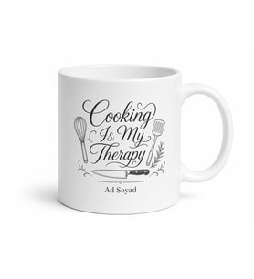Cooking Is My Therapy Temalı Yemek Yapmak Terapimdir İngilizce Kupa Bardak Hediye