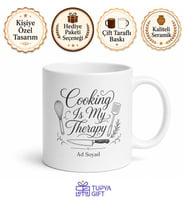 Cooking Is My Therapy Temalı Yemek Yapmak Terapimdir İngilizce Kupa Bardak Hediye