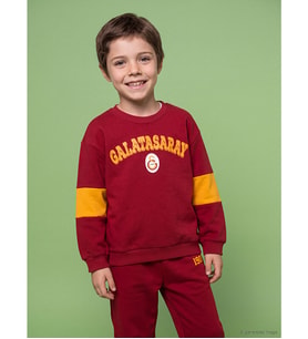 LCW Kids Kırmızı Galatasaray Baskılı Erkek Çocuk Kalın Sweatshirt