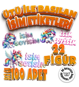 Kıyafet Etiketi - Okul Kıyafet Kumaş Etiketi Kreş Anaokulu İlkokul Kıyafet Kumaş Etiketi Set10