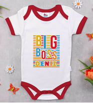 BK Kids Kişiye Özel Big Boss Tasarımlı Kırmızı Bebek Body Zıbın-1