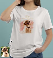 BK Gift Kişiye Özel Evcil Hayvan Tasarımlı Kadın Beyaz Tişört-5, Sevgiliye Hediye, Arkadaşa Hediye, Trend T-Shirt