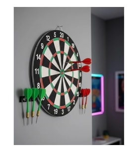 Mey İthalat® Şık Tasarımlı Dart Tahtası 12 İnç Dayanıklı Ahşap Gövde