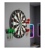 Mey İthalat® Şık Tasarımlı Dart Tahtası 12 İnç Dayanıklı Ahşap Gövde