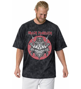Iron Maiden Rock Metal Müzik Grubu Baskılı Unisex Oversize Vintage Yıkamalı Tişört