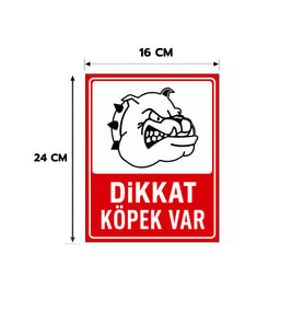 6 Adet Dikkat Köpek Var İzinsiz Girilmez Yapışkanlı Sticker Levha, 16x24, 20x30 (A4), 30x42 (A3) Cm Boyut Seçeneklerinde Folyo Baskı Sticker, Kişiselleştirilebilir Levha
