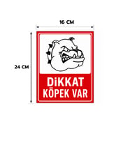 6 Adet Dikkat Köpek Var İzinsiz Girilmez Yapışkanlı Sticker Levha, 16x24, 20x30 (A4), 30x42 (A3) Cm Boyut Seçeneklerinde Folyo Baskı Sticker, Kişiselleştirilebilir Levha