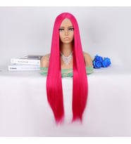 Koyu Pembe Ekstra Uzun Tül Peruk