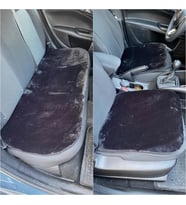 Yumuşak Tüylü Peluş Serme Oto Koltuk Koruyucu Minder Ön Arka Siyah