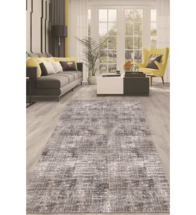 Dijital Kaymaz Taban Yıkanabilir Modern Renkli Salon Halısı Mutfak Halısı Yolluk ND-HT-565 (Gri)