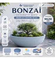 BONZAI - BETON GÖRÜNÜMLÜ PLASTİK SAKSI