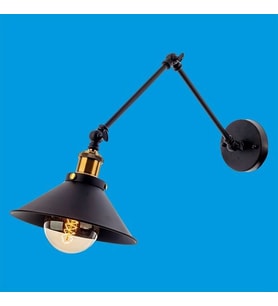 RİOLİGHT RETRO ÜÇ MAFSALLI HAREKETLİ BAŞLIK METAL APLİK ÇAP: 22CM (Siyah - Beyaz)