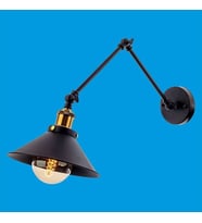 RİOLİGHT RETRO ÜÇ MAFSALLI HAREKETLİ BAŞLIK METAL APLİK ÇAP: 22CM (Siyah - Beyaz)