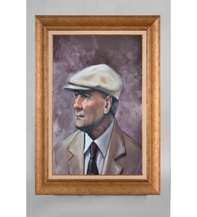 Çerçeveli Paspartulu Atatürk Tablo a531 (Gold)