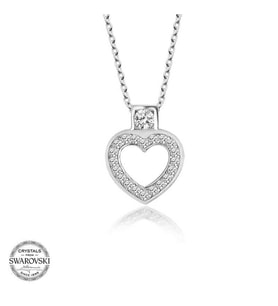 Swarovski Taşlı Gümüş Kalp Bayan Kolye