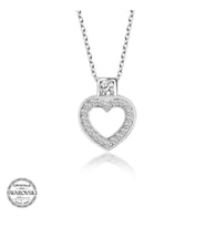 Swarovski Taşlı Gümüş Kalp Bayan Kolye