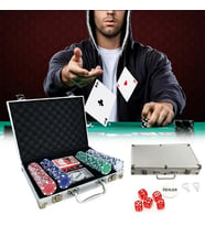 Eğlence Pokers Pazarlık Cips Dices Alüminyum Kasa İle 200 Parça Poker Fişi Seti 11 Gram Texas Holdem
