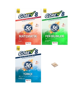 LGS 8. Sınıf Matematik Fen ve Türkçe 3lü Set 36 Haftalık Görev Föyleri