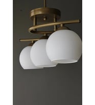 Modern Eskitme Beyaz Camlı 3'lü Avize, Salon, Mutfak ve Yatak Odası İçin