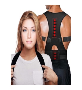 Medikal Unisex Dik Duruş Korsesi Manyetik Korse Omuz Bel Sırt Korsesi (Siyah)