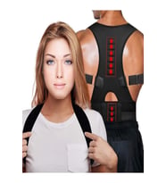 Medikal Unisex Dik Duruş Korsesi Manyetik Korse Omuz Bel Sırt Korsesi (Siyah)