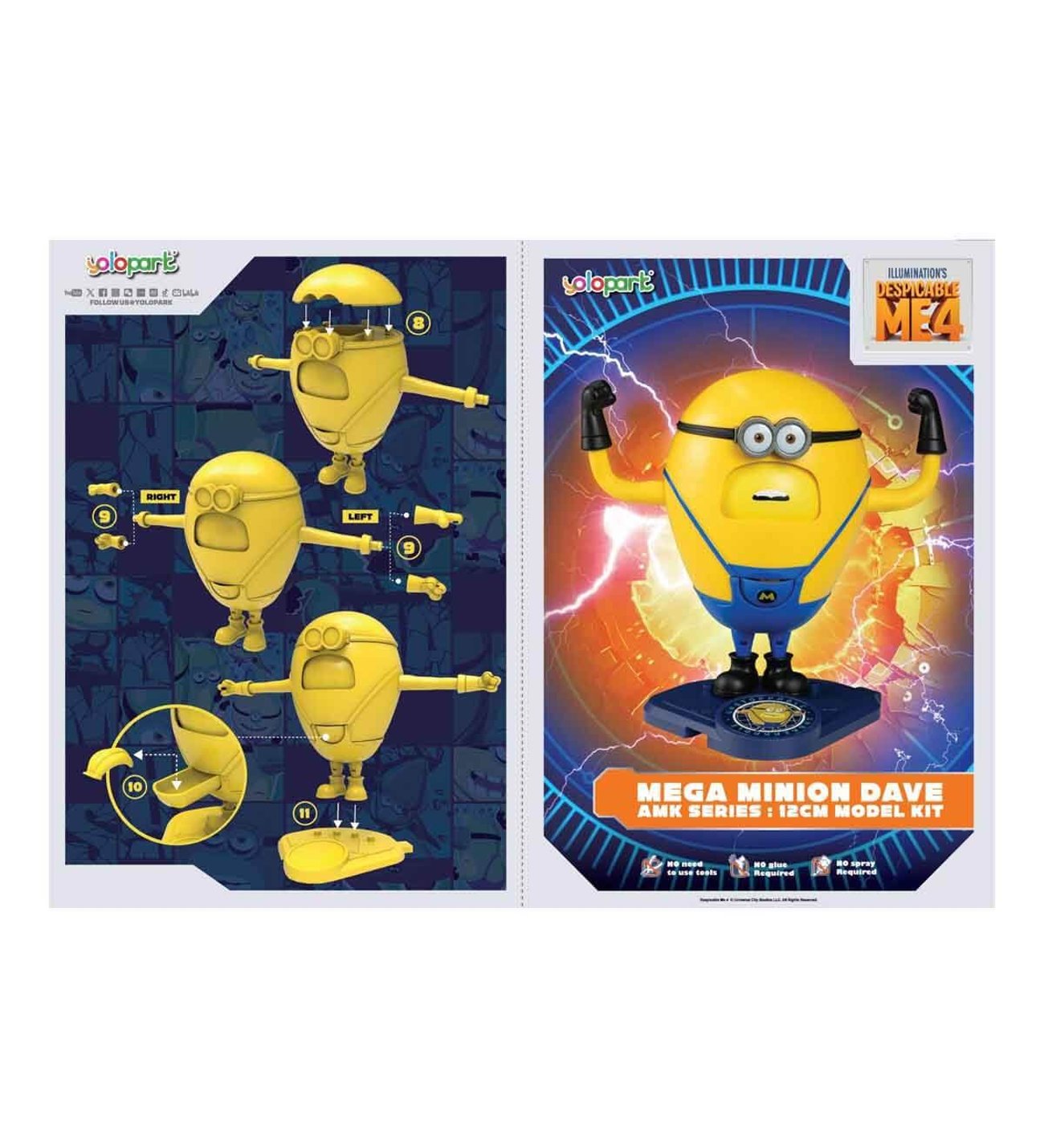 Minions Mega Minion Dave Aksiyon Figürü - 12 cm Çılgın Hırsız 4 Serisi