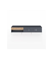 Arges TV Ünitesi 2 Raflı Tek Çekmeceli 3 Kapaklı 220x30x51 Antrasit-Antrasit/Çam