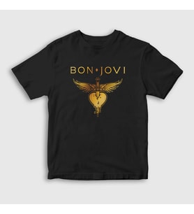 Presmono Unisex Çocuk Siyah Hits Bon Jovi T-Shirt 20234tt