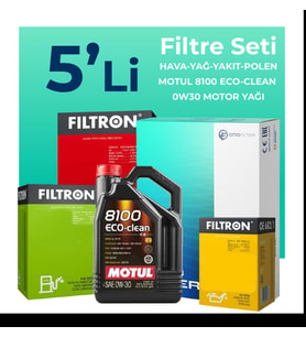 Filtron Peugeot 5008 1.6 BlueHDi Dizel Filtre Bakım Seti Motul Motor Yağlı (2016-2019) 5 Li