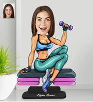 Kişiye Özel Fitness Kadın Ahşap Biblo-2